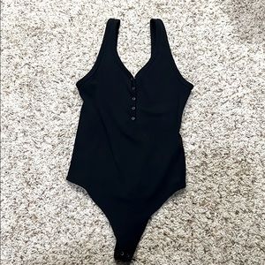 Black ribbed bodysuit